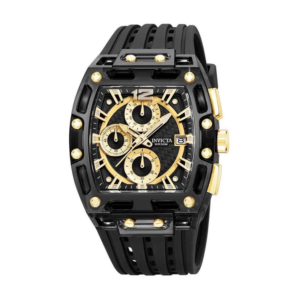Invicta S1 Rally 70148 42mm Allogrip Chronograph Black Gold Men's Watch